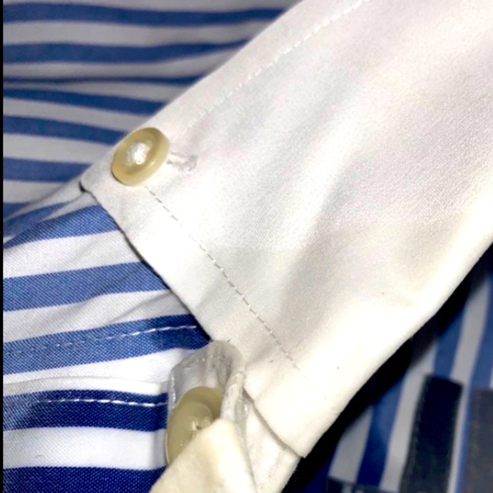 SLIM FIT - BLUE PINSTRIPES - BONOBOS CASUAL DRESS SHIRT - Picture 5 of 5